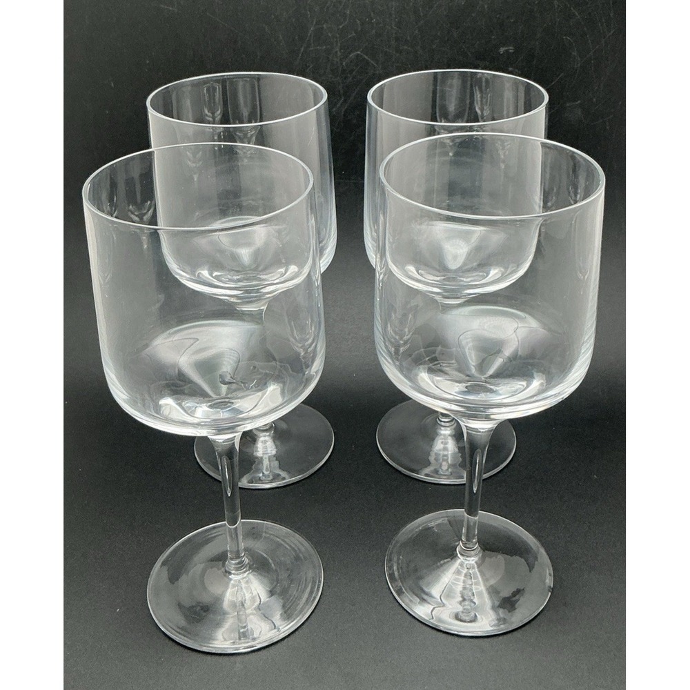 Vintage Bryce Brothers Hand-Blown Crystal White Wine Glasses Pre 1949 Mark Set 4